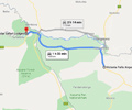map Victoria falls Airport to Chobe safari Lodge