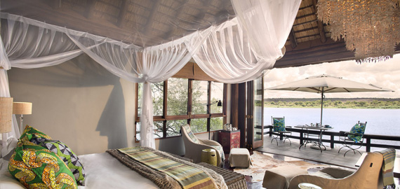 Bedroom overlooking river