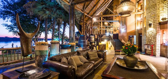 Lodge bar overlooking river