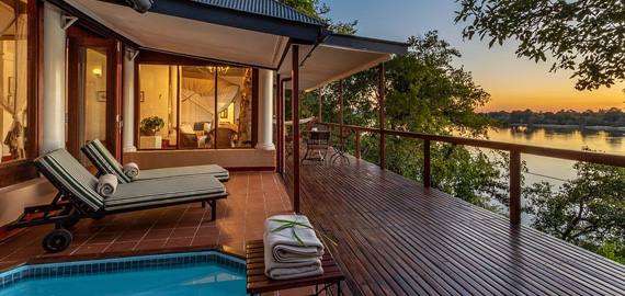 Lodge room over river
