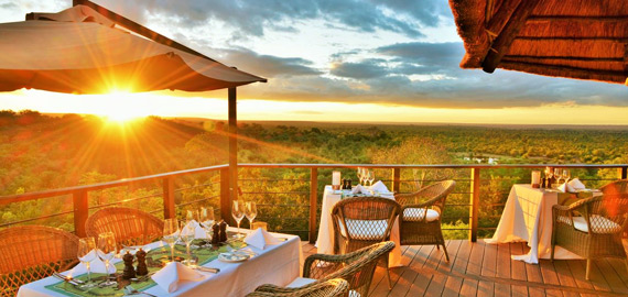 Dinner table at sunset